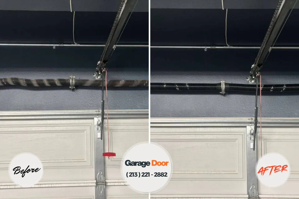 Before and after: garage door company Benavides, TX